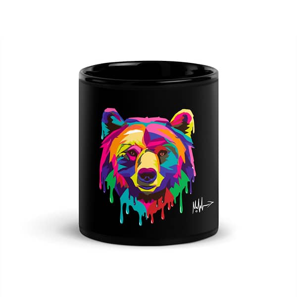 Black Glossy Animal Series Bear Mug - Image 6