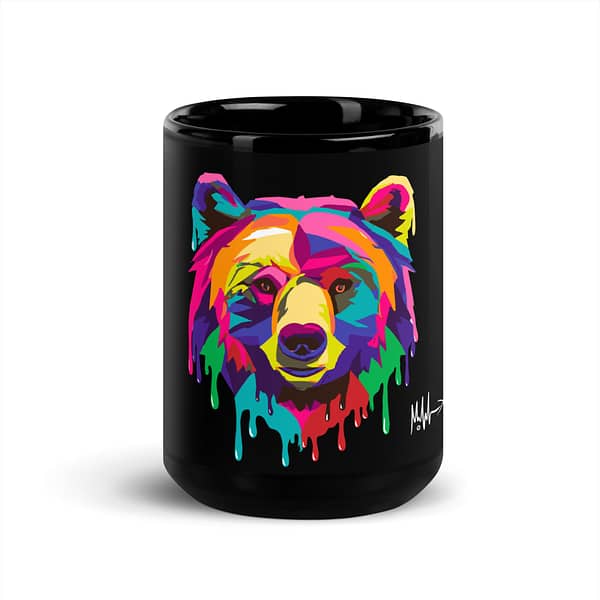 Black Glossy Animal Series Bear Mug - Image 9